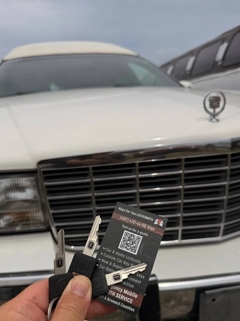 Cadillac limousine two key addition service in Deerfield Beach by Keys For You Locksmith