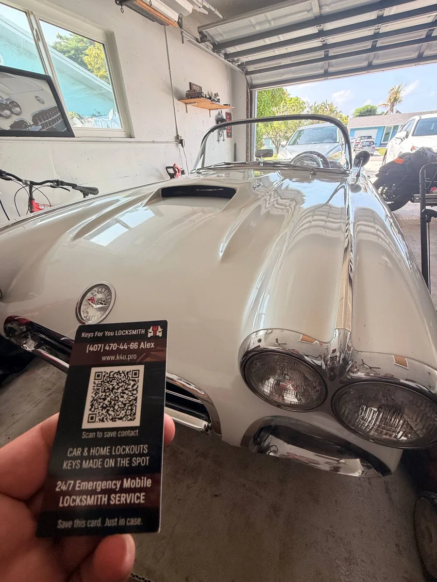 1960 Chevrolet Corvette emergency unlock service in Delray Beach by Keys For You Locksmith