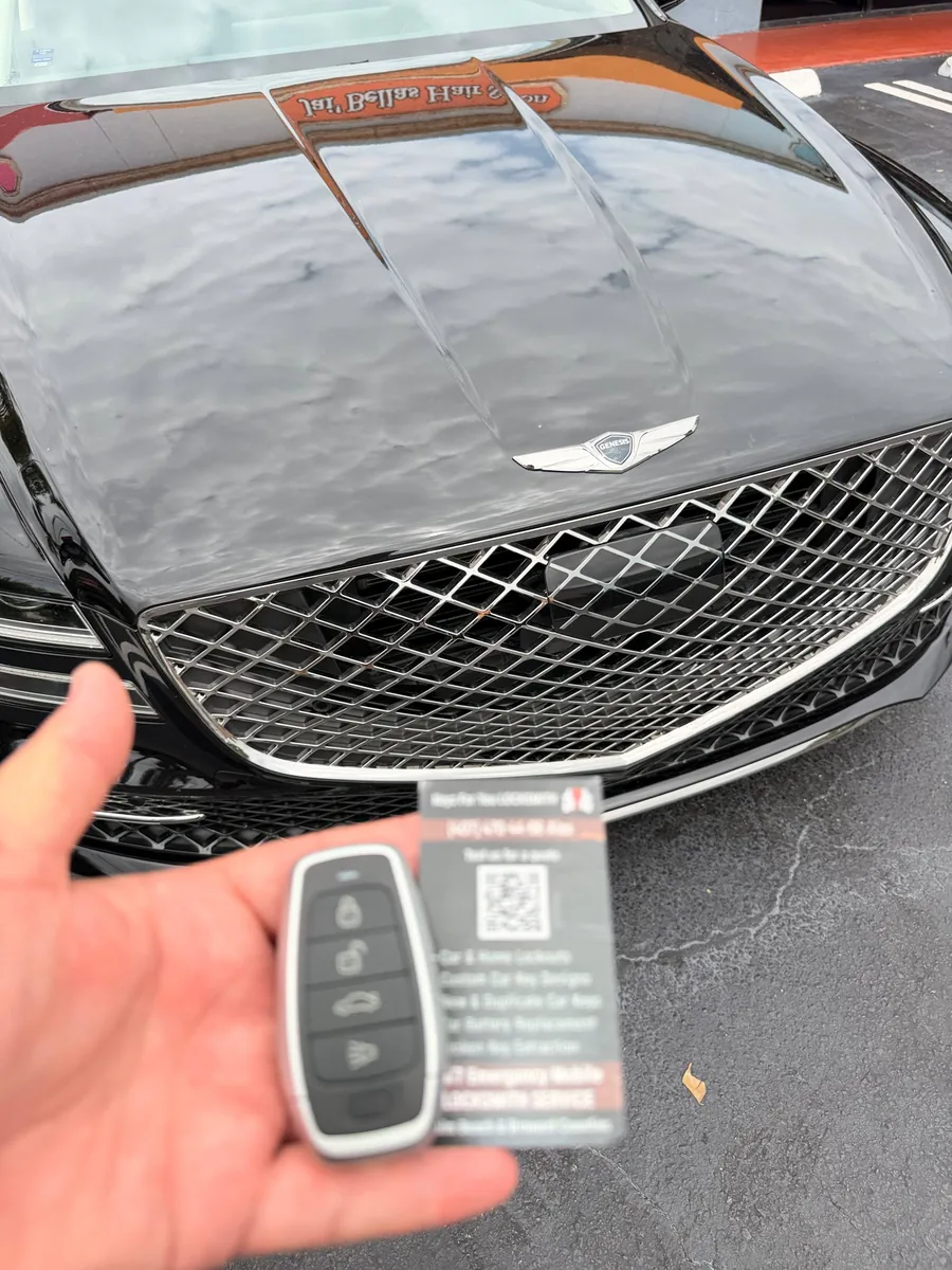 Genesis GV80 emergency unlock, new key creation and programming in Boynton Beach by Keys For You Locksmith