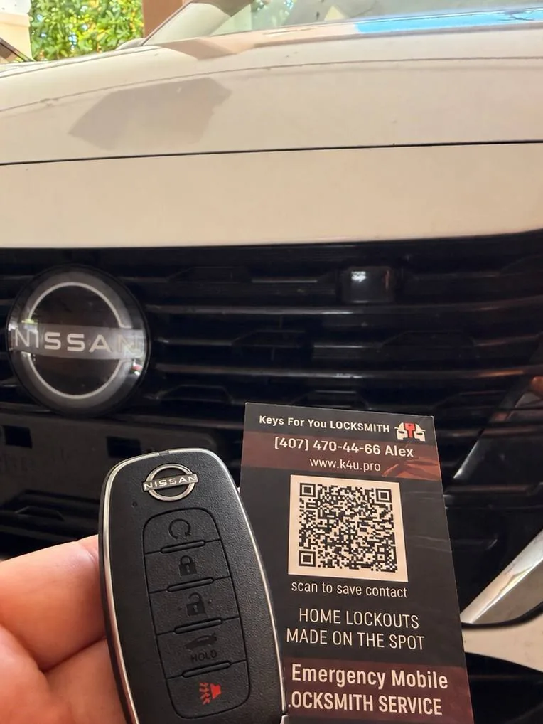 2025 Nissan Sentra emergency unlock, new key creation and programming in Delray Beach by Keys For You Locksmith