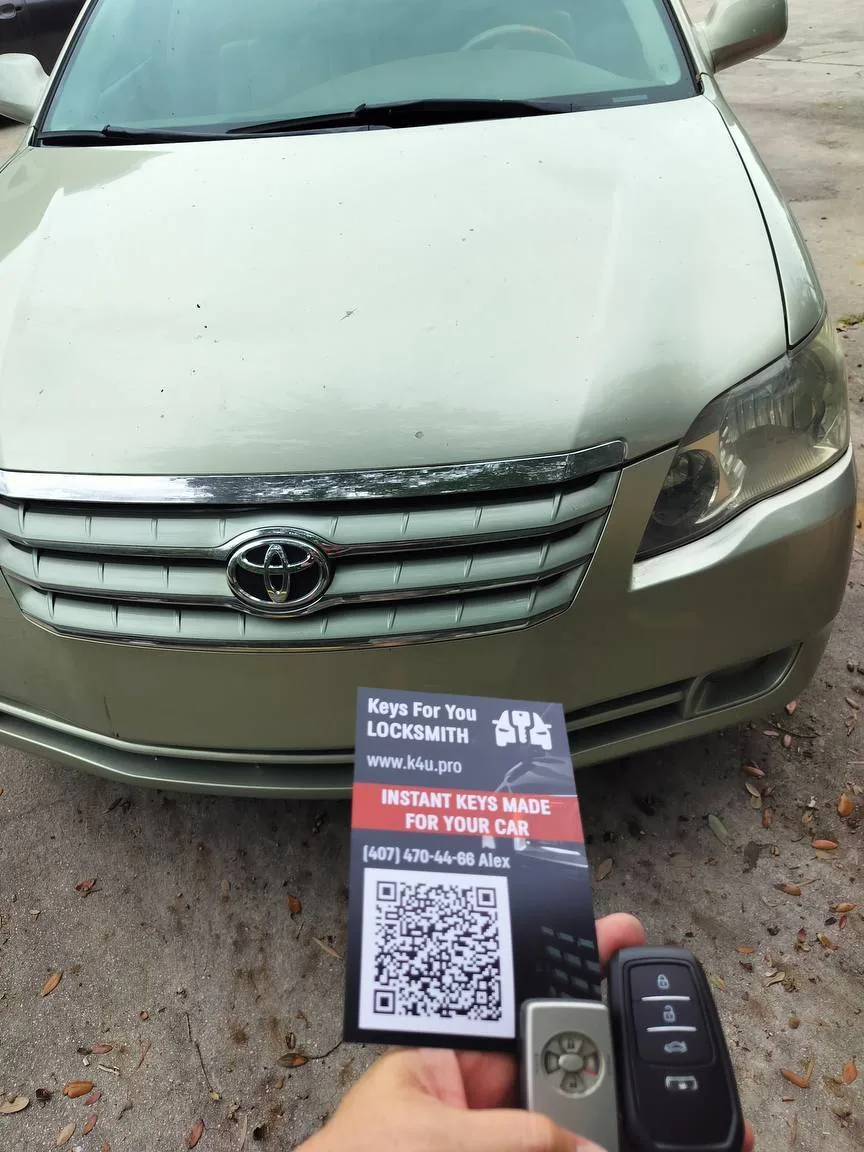 Toyota Avalon smart key addition service in Coconut Creek by Keys For You Locksmith