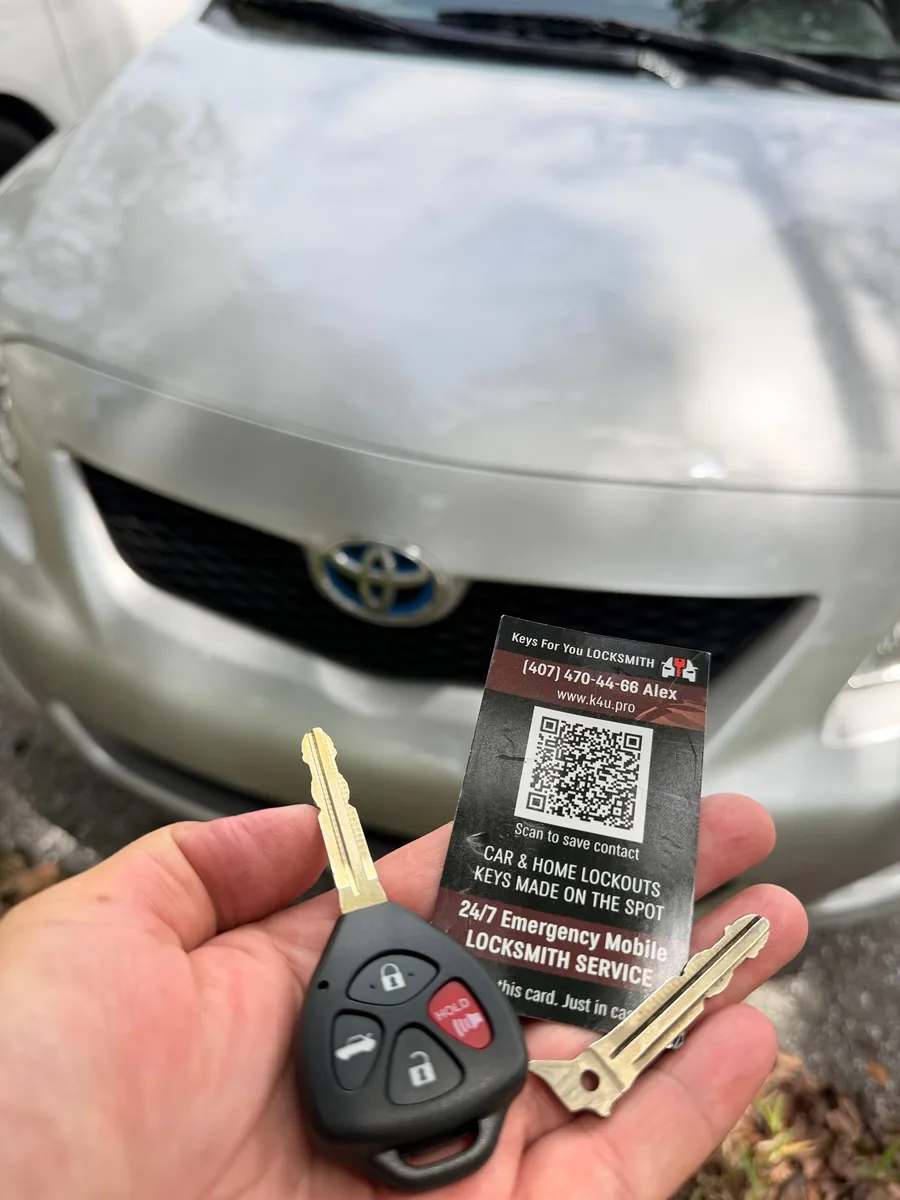 Toyota Corolla new key creation service in Delray Beach by Keys For You Locksmith